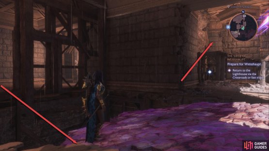 Hang a left through the boarded path and use Lucanis&rsquo; Fade ability.