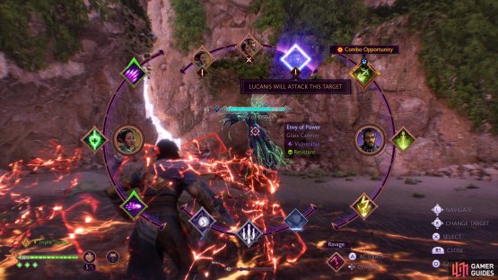 The Envy of Power will use spinning attacks against you.