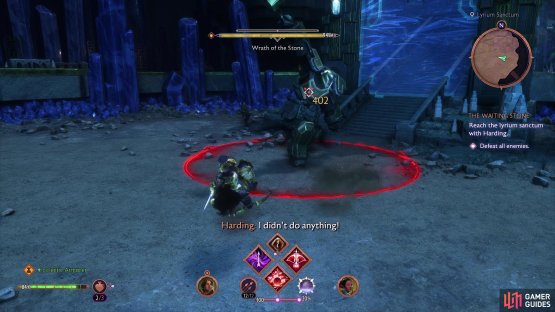 and keep your distance to avoid its AoE attacks.