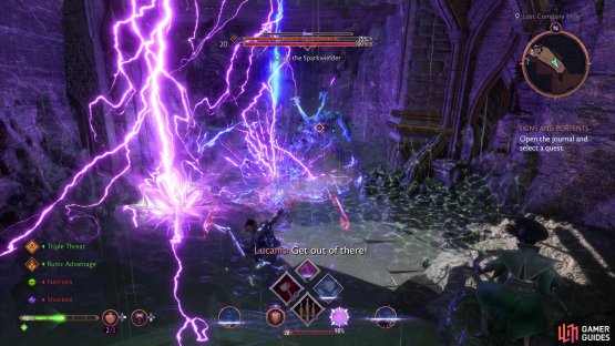 Quyn&rsquo;s linear AoE will leave electrical energy on the ground after.