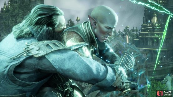Varric tries to stop Solas. It goes as well as you&rsquo;d expect.