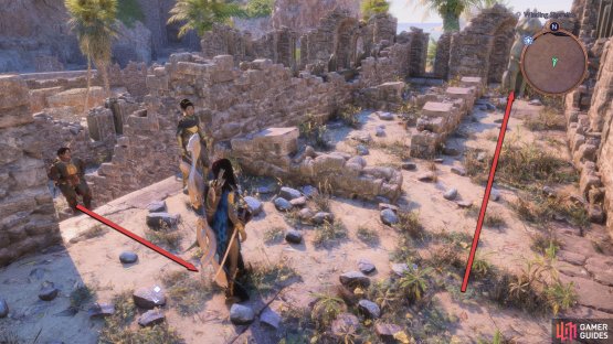 Immediately go up the stairs to your right, and you&rsquo;ll find the Altar at the end of the path to the south.