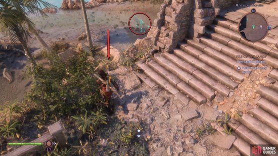 Go back toward the entrance until you reach the bridge, and then drop to the area below to find the statue.