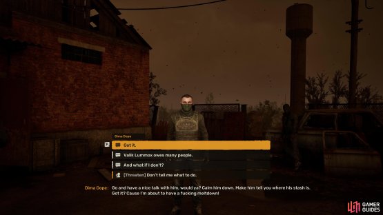 The Bandit Leader is not very friendly, but you can help him if you decide to.