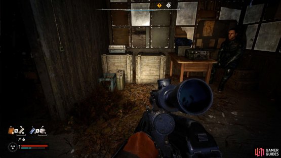 You&rsquo;ll find him in a shack next to the large tower.