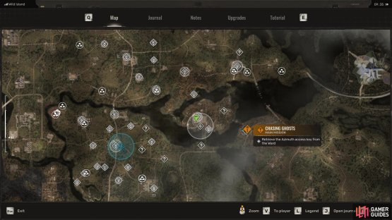 You can find Azimuth Station to the southeast of Noontide Base.
