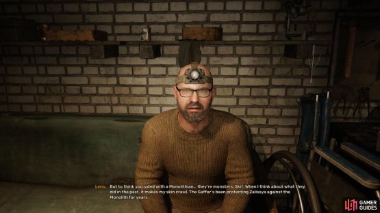 However, you&rsquo;ll lose 50% of your reward from Lens, who isn&rsquo;t happy you helped out a Monolith soldier.