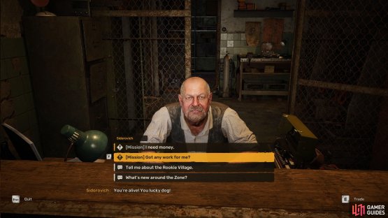 Select the second option from Sidorovich to get the Unhealthy Competition mission.