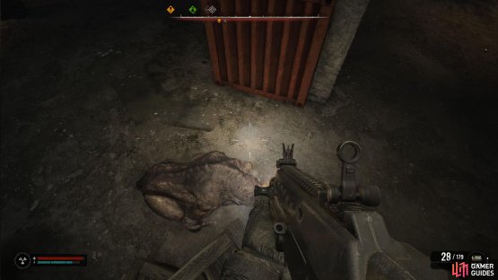 Use the crates in the center of the room to get a height advantage on the Chimera, and it won&rsquo;t be able to hit you.