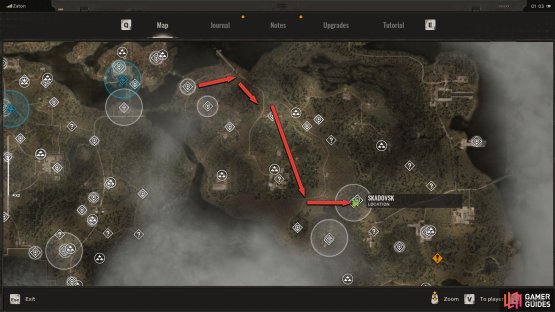 Follow the route above to find the Skadovsk Camp.