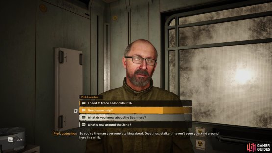 When speaking to him, you can begin A Sign of Hope.