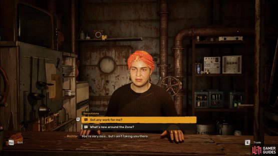 Speak to the merchant, Sonya, and ask her if there is any work.