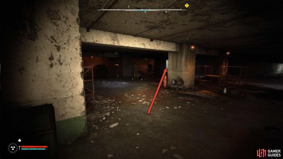 This will take you to the Bloodsuckers room. Run past them to the southeast, and go through the door to the left.