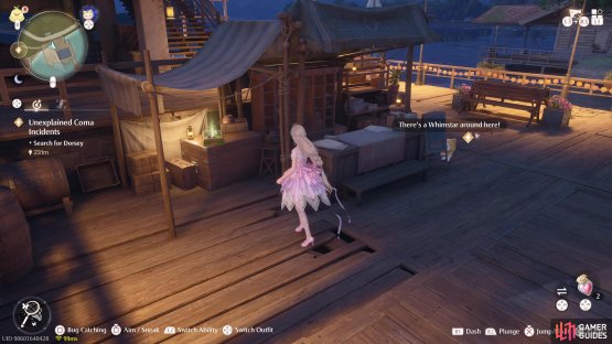 Look on the north side of the wharf to find it.