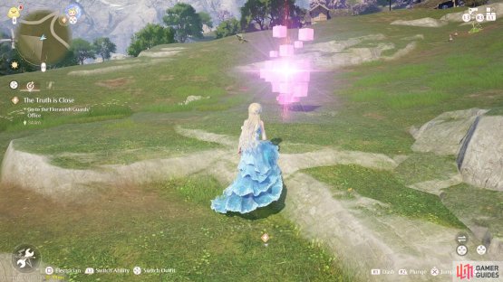 Approach the cube to enter the curio domain