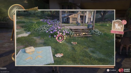then select the floof that&rsquo;s sitting underneath the purple flowers.