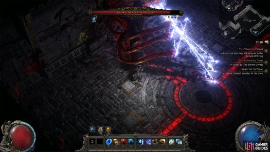 If Zicoatl leans forward, it&rsquo;ll use Cross-Beams. These beams will cross over each over like an X. Get behind to avoid it.