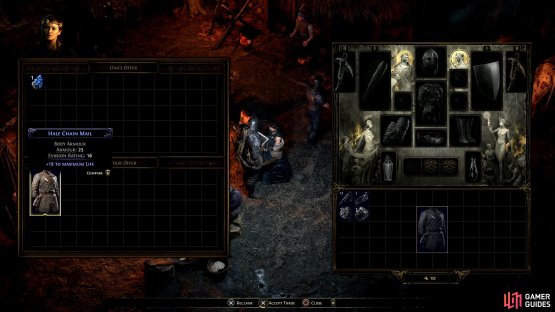 Drag or select a piece of gear with magic quality level or higher, and in turn, Una will show you what she has to offer.