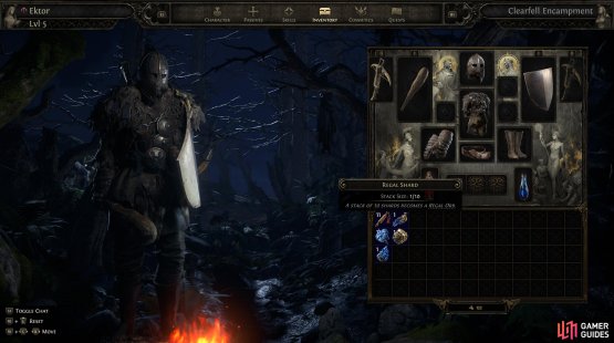 However, if you trade a rare (yellow) piece of gear, you&rsquo;ll get a Regal Shard.