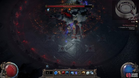 When you see Doryani drill into the ground, a large fire area of effect is coming your way. Get out to the edge of the arena.