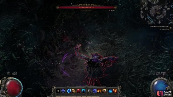 At the start of the fight, Brambleghast will pursue you and swipe with its tendrils,