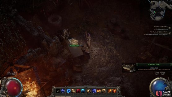 find the Smithing Tools on a table - the exact location is randomly located in the zone.