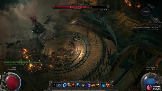 Once reduced to 60% of his health, Jamanra will destroy the platform you&rsquo;re on, starting the second phase of the fight.