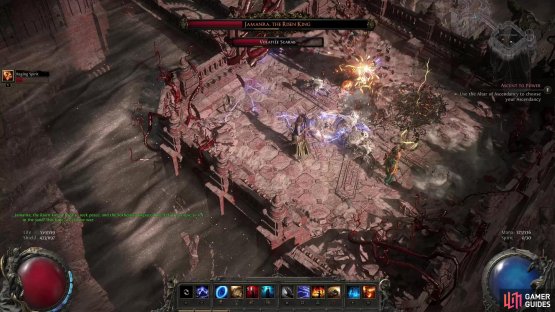 Reduce Jamanra&rsquo;s health and he&rsquo;ll eventually summon a sandstorm - and some volatile scarabs.