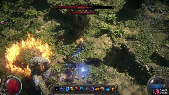 Try to clear out enemies in and around the ruins before engaging the Mighty Silverfist,