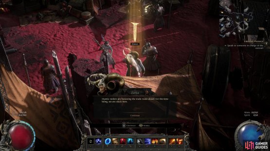 Talk to Zarka and she&rsquo;ll instruct you to put down some &ldquo;hyenic raiders&rdquo;.