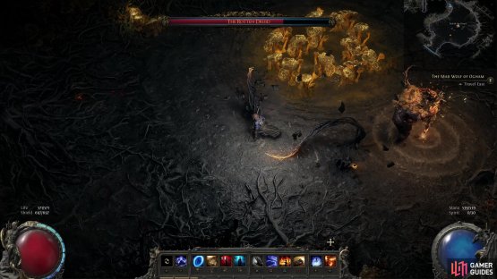 tendrils will start to erupt from the ground and attack you, leaving explosive fungus in their wake.