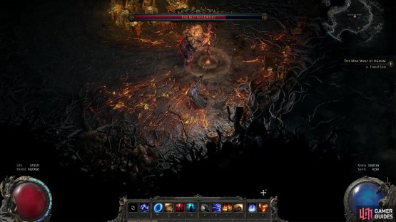 When The Rotten Druid slams his staff on the ground and sends out a wave of light on the ground,