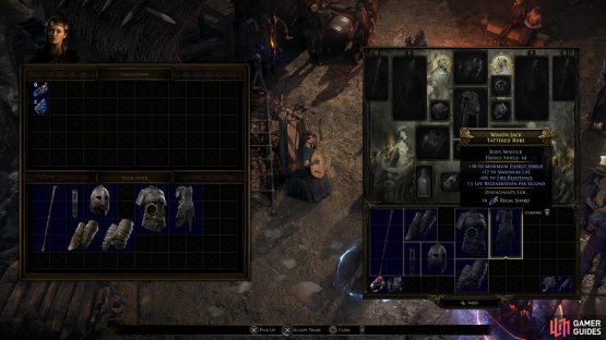 You can break down unwanted magic, rare and unique items for various shards,