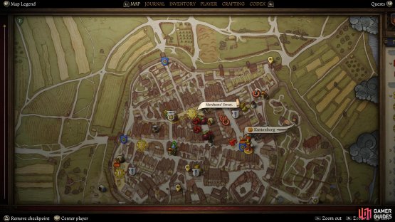 Head to the four marked locations around Kuttenberg 