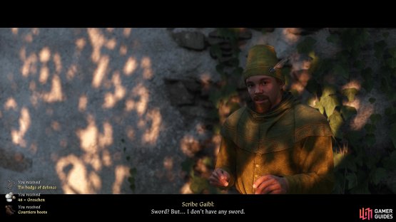 You can score some useful items by speaking to the Scribe.