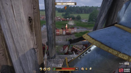 You need a Polearm to push the ladders down.