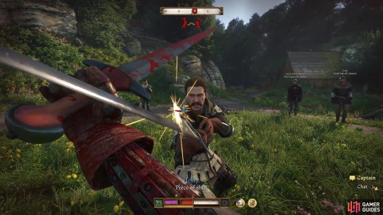 Hit their Captain three times to win the duel.