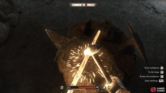 Once you have all of the materials, put them to use to forge the blade.