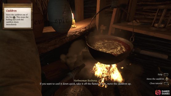 Use the Bellow to bring the cauldron to the boil