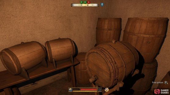 Head up to the second floor to find the Cask of WIne