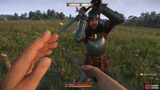 and then take a more defensive stance when duelling Jan of Lesztin.