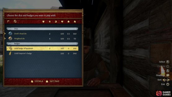 Wager a gold badge and play a high-stakes game of dice,