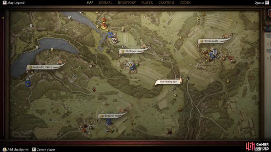 Explore and hunting spots you stumble across will be marked on your map,