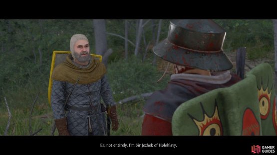 Speaking to Sir Jezhek in the Lost Honour quest