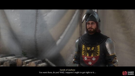 Speaking to Zavish in the Lost Honour Side Quest