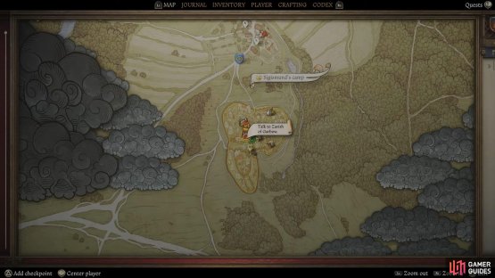 Zavish&rsquo;s location in the Lost Honour Side Quest