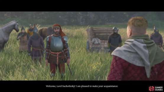 A cutscene showing the negotiations between Jan and Laszlo