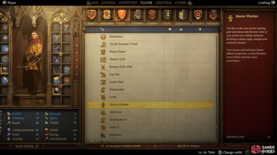 Many of the game&rsquo;s better archery skills are found in other skill trees, like &ldquo;Master Fletcher&rdquo; in the Survival tree.