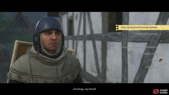 He can even teach you a few skills provided you have the coin!