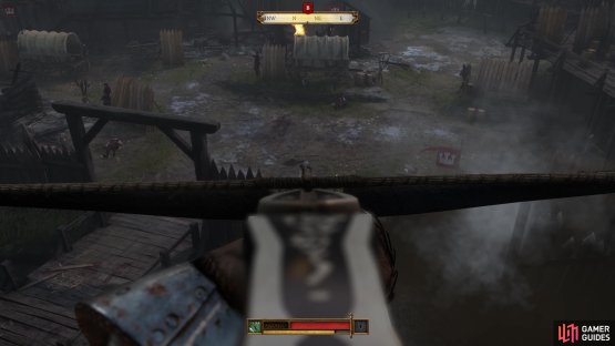 Use the Crossbow to defeat your opponent from the castle wall.